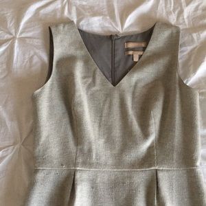Gray structured v-neck dress